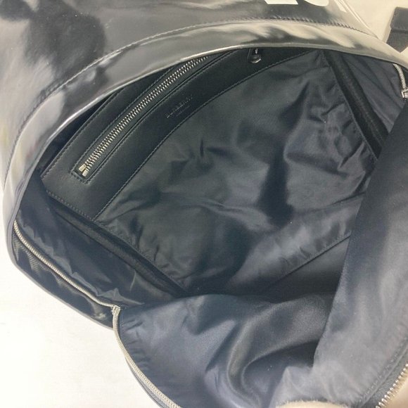 BURBERRY ML JETT Horseferry Backpack Coating canvas Black/White - Picture 3 of 15